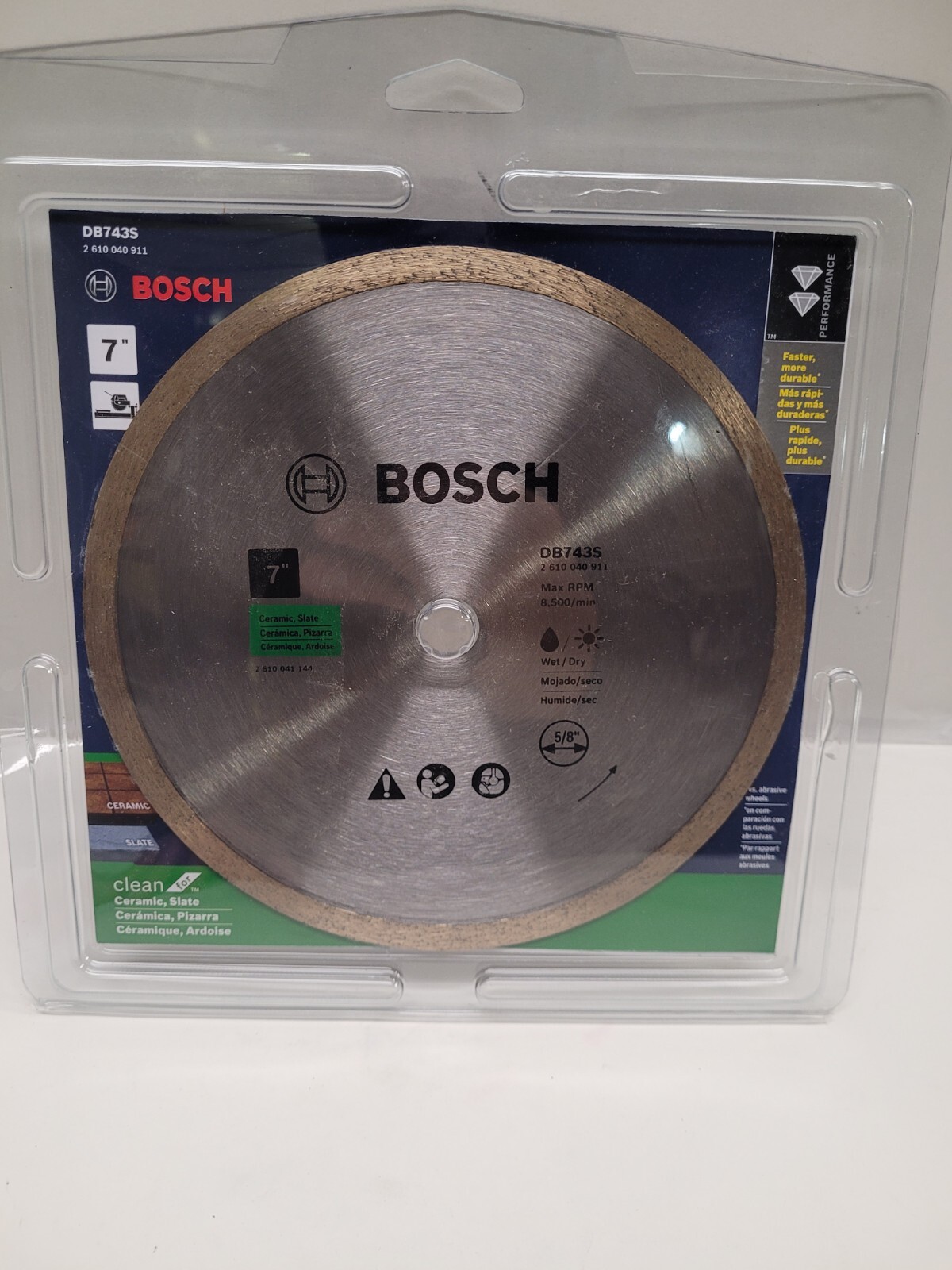 BOSCH DB743S 7" Diamond Blade For Ceramic/Slate