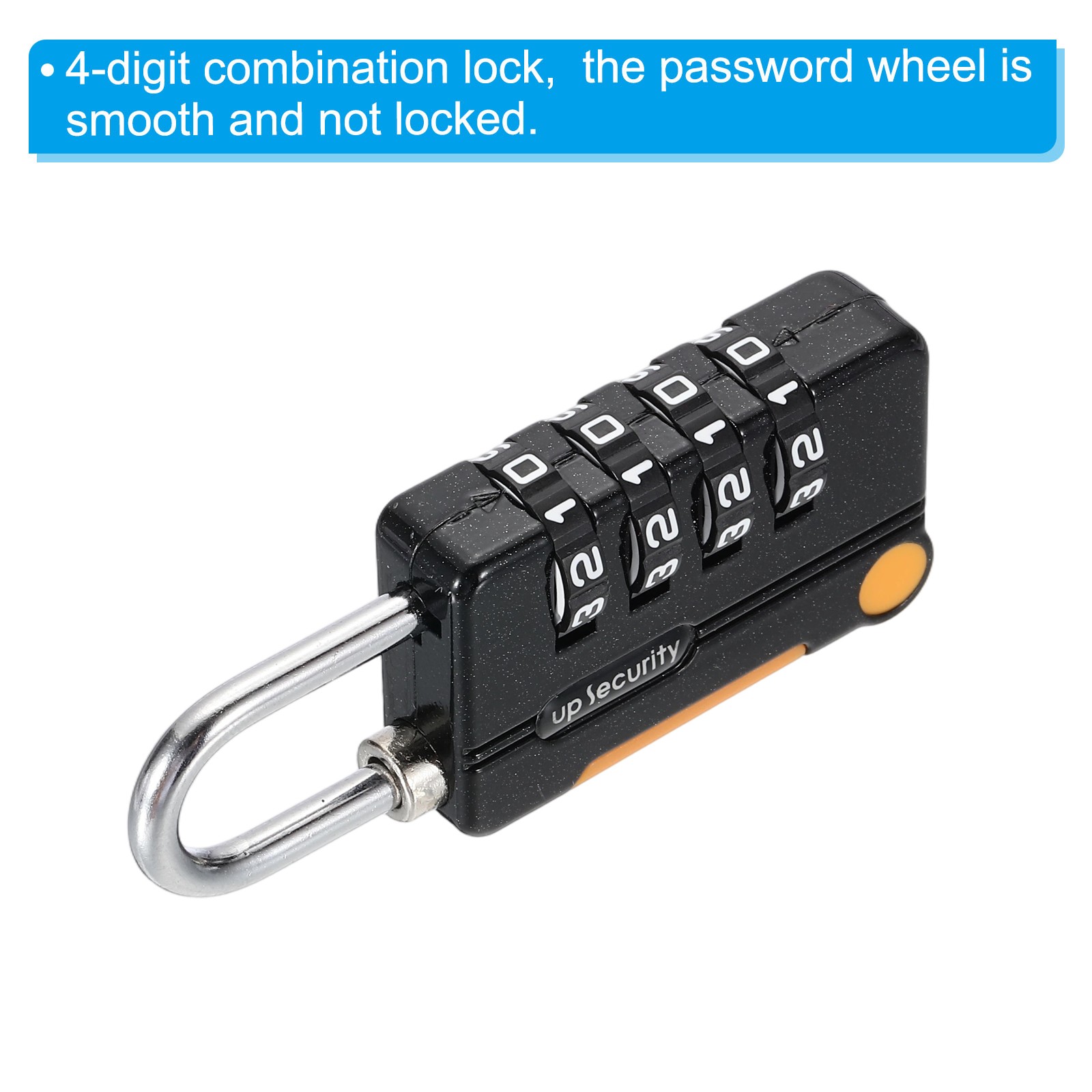 4 Digit Combination Lock 5Ft Security Cable Padlock Steel Lock Chain Black
