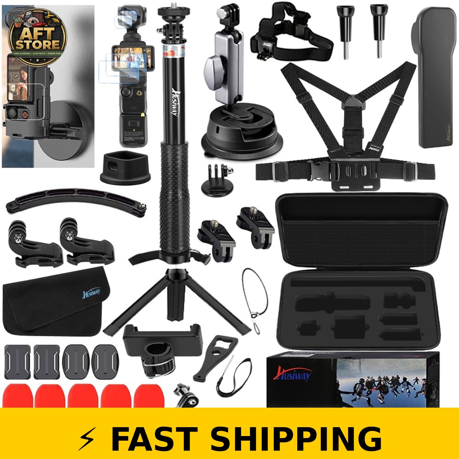 Husiway Accessories Kit for DJI Osmo Pocket 3/4 - Complete Bundle