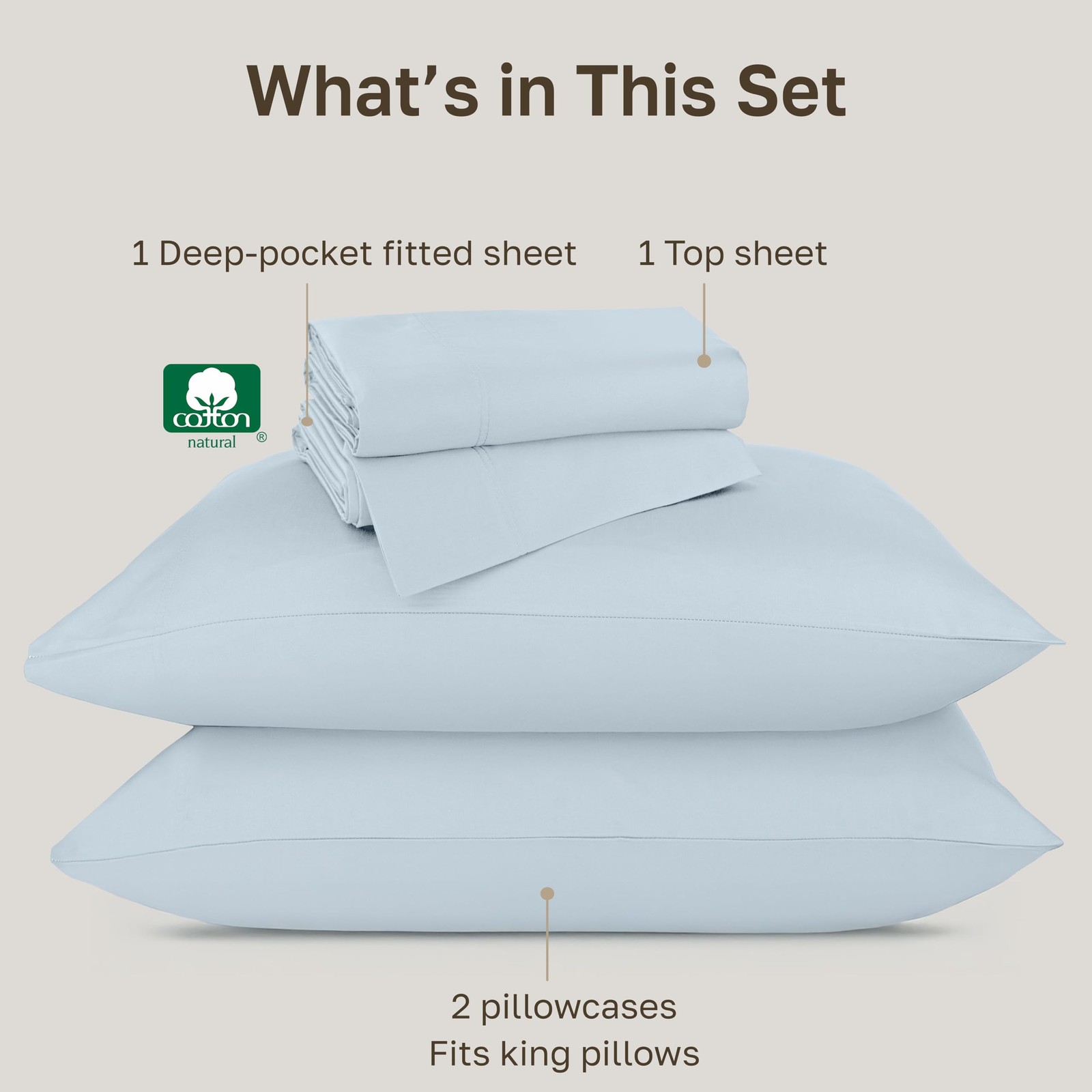 King Sheet Set 800 Thread Count 100% Cotton Deep Pocket Blue Grey Tone Design