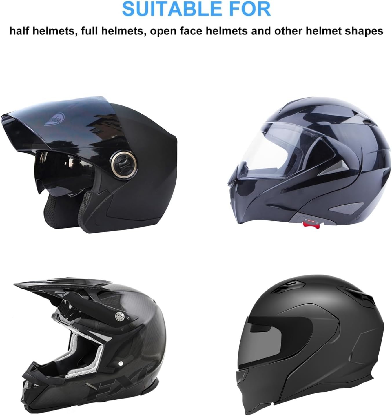 Motorcycle Helmet Bluetooth Headset - 50 Hours, Waterproof, Easy Install
