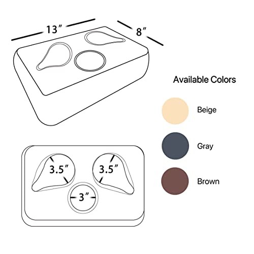 Couch Cup Holder Pillow, Couch Drinks Remotes Holder for Center of Couch, Gray