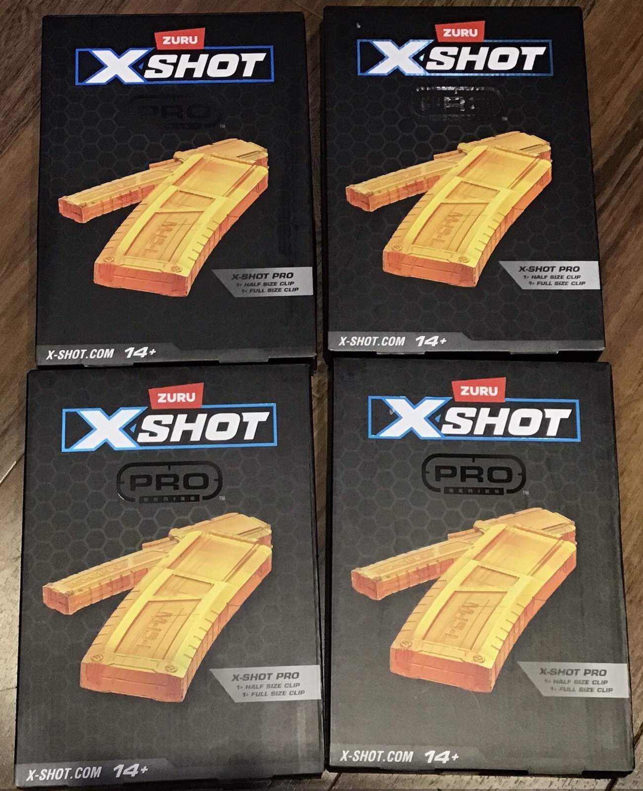 Zuru X-Shot X Shot Pro 1 Half Clip And 1 Full Clip Per Box Set of 4 #36753
