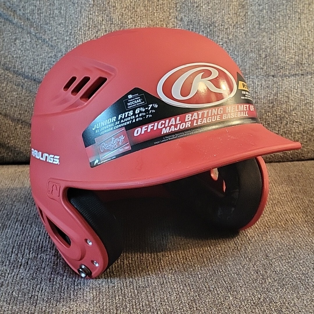 new Rawlings Matte Red Batting Helmet, R16, junior size 6-3/8 to 7-1/8, NOCSAE