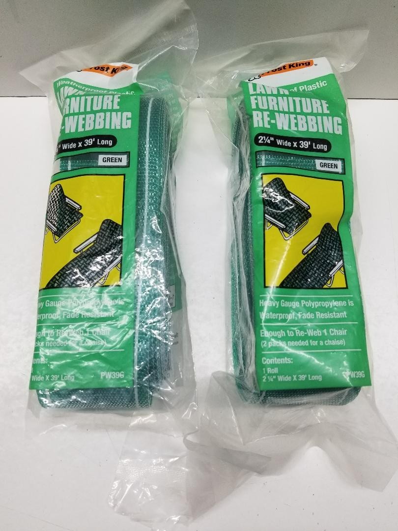 Lot of 2 Frost King Lawn Chair Webbing Green PW39G 2.25" Wide