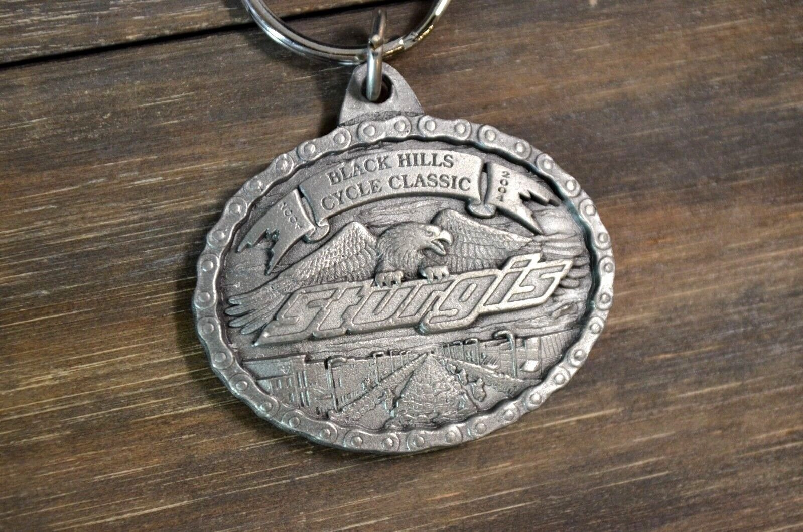 2004 Motorcycle Rally Keychain Sturgis SD Black Hills Biker 64th Year Eagle
