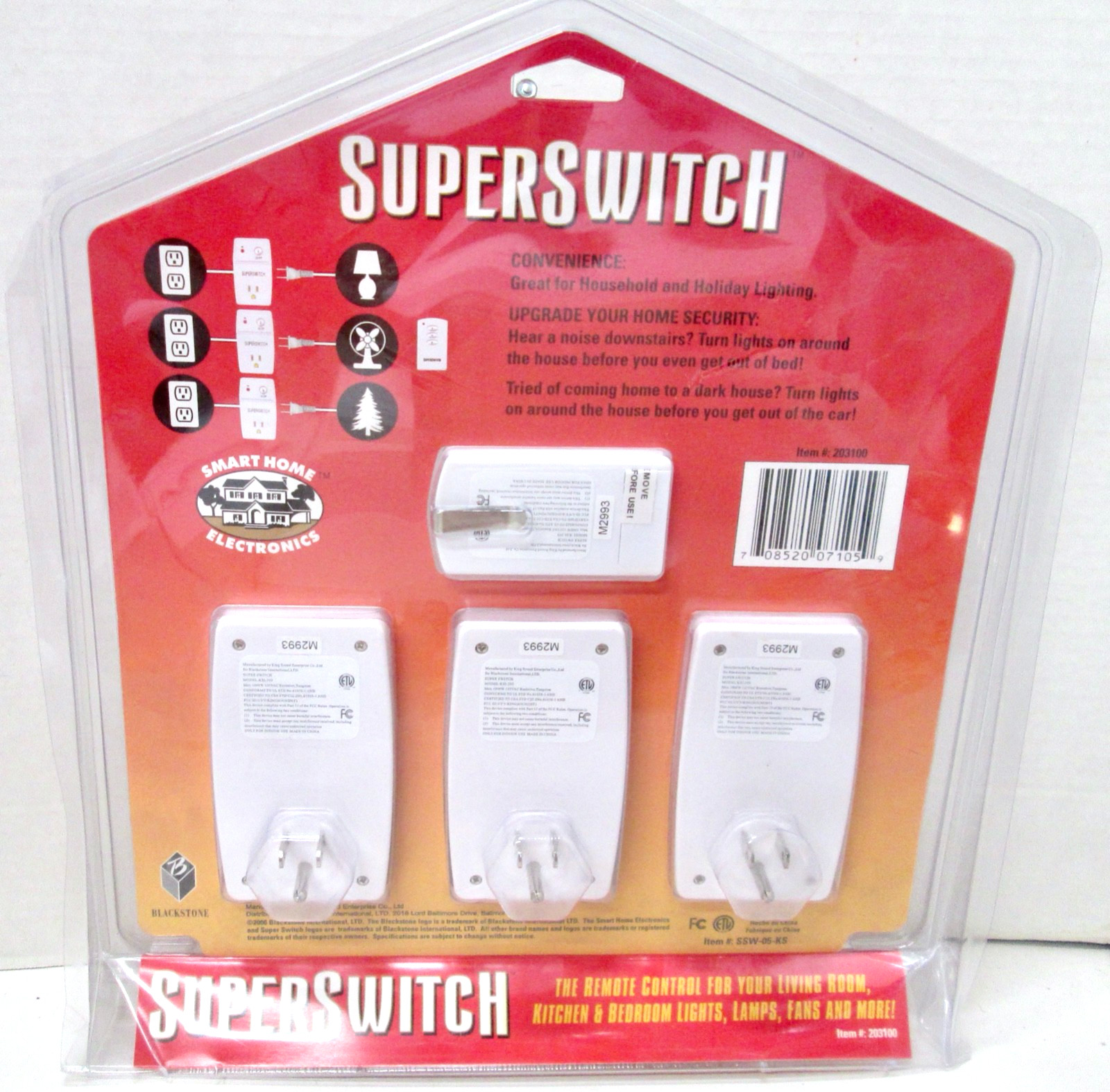 Blackstone Super Switch 1 Wireless Remote Control and 3 Outlets - New/Sealed