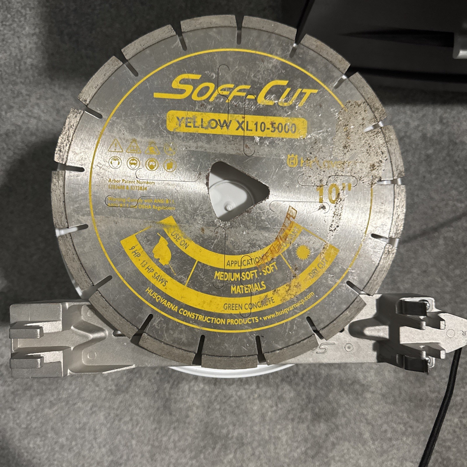 Soft Cut 10 Inch Yellow Blade. For Early Entry Concrete Cutting. Never Used