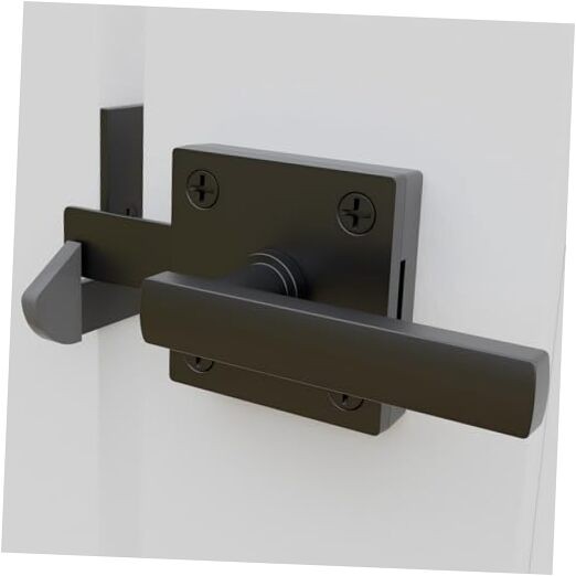 Black Heavy Duty Double Side Gate Latch for Wooden Fence - Self Locking