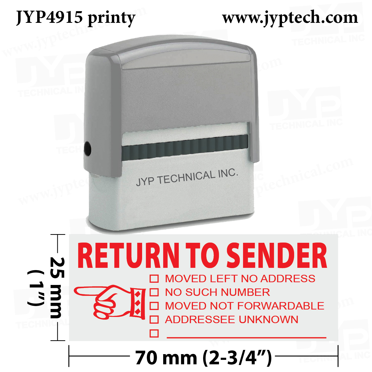 RETURN TO SENDER Trodat 4915 Self Inking Rubber Stamp