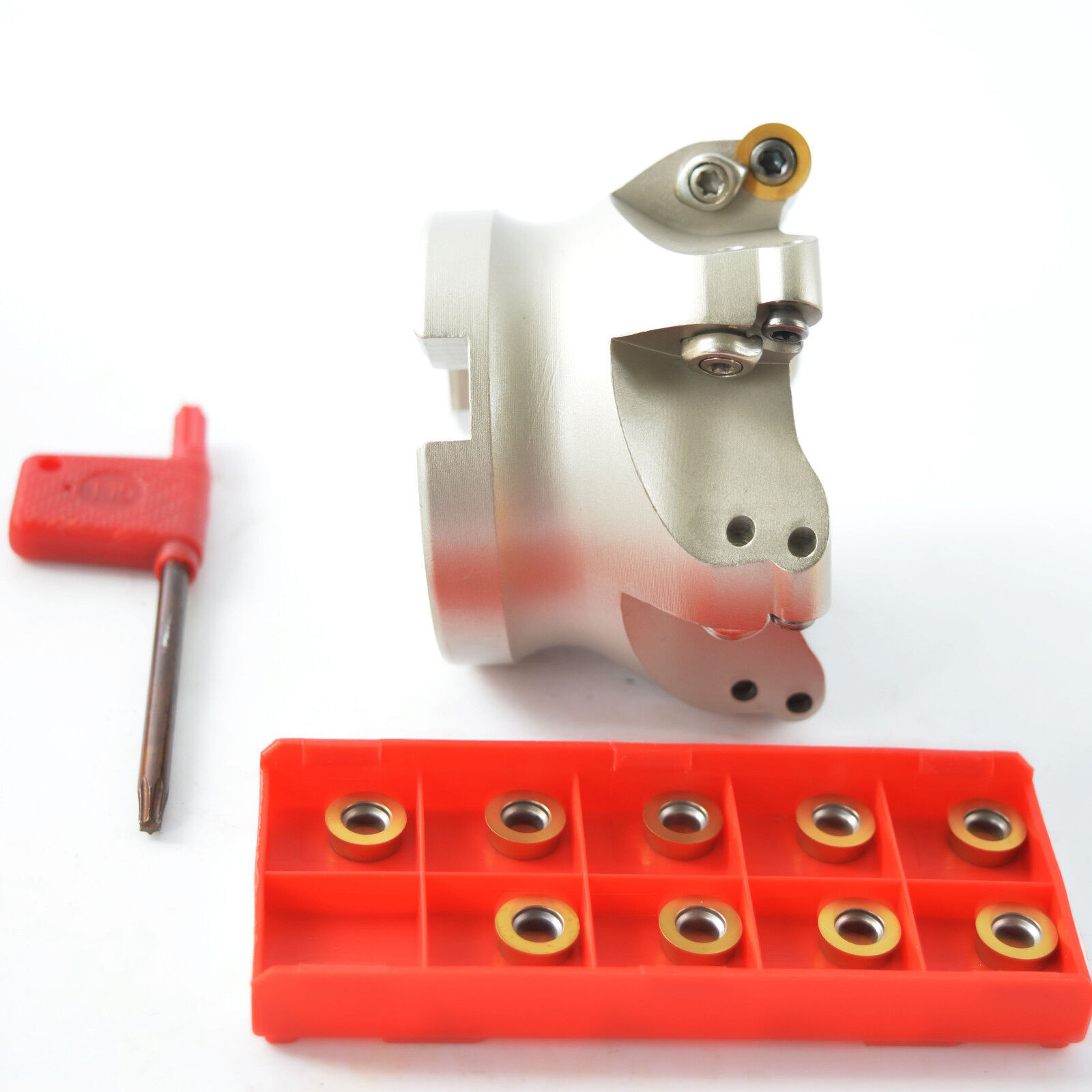 EMRW 6R50-22 4Flute 50mm Carbide Face Milling Cutter + 10pcs RPMT1204 Inserts