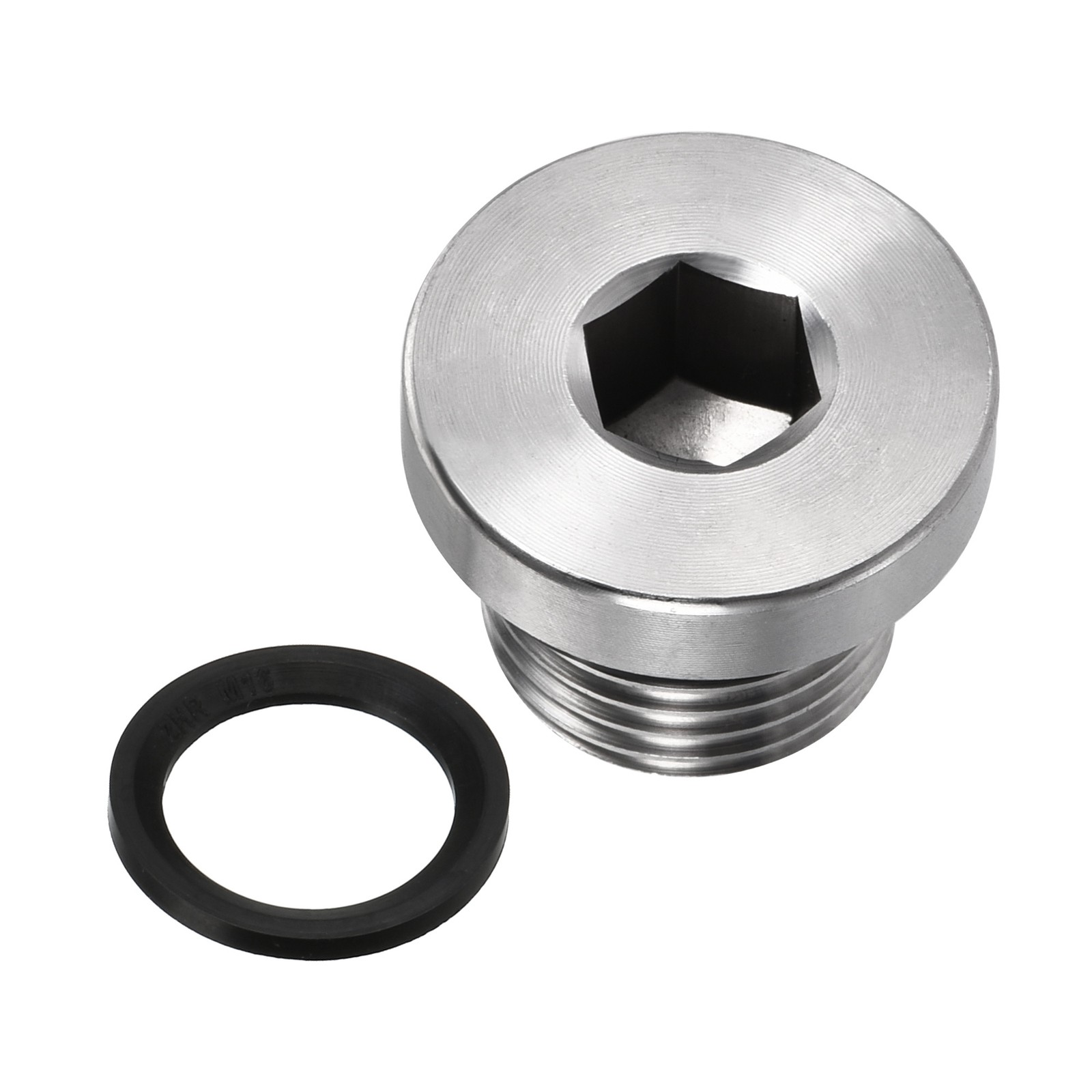 M16 x 1.5 Stainless Steel Internal Hex Head Socket Pipe Fitting (Silver)