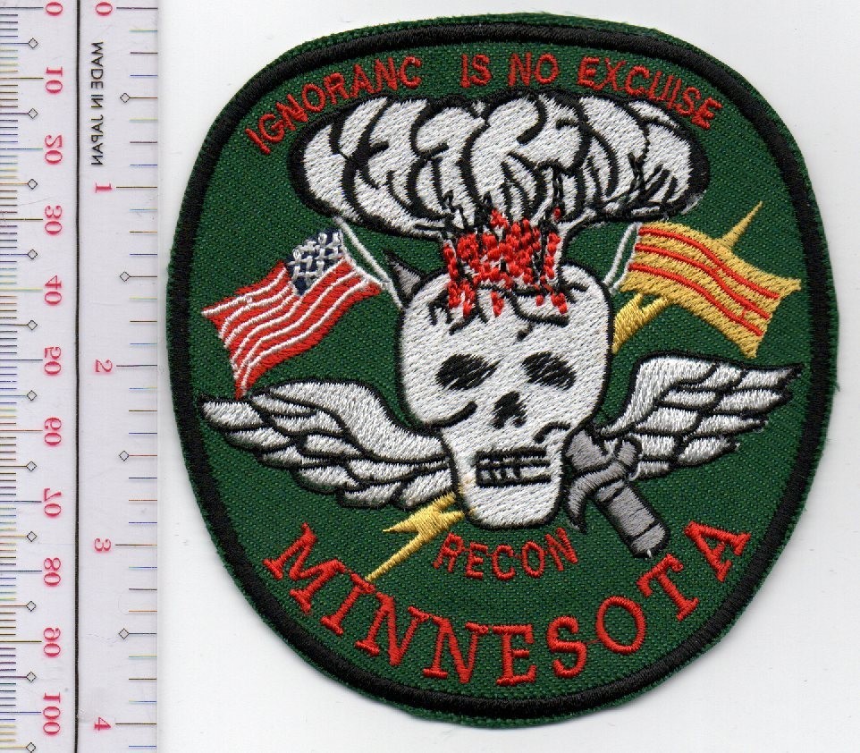 US Army Recon Ignoranc is No Excuse Minnesota Patch NO TARIFF