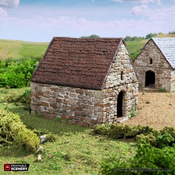 Small Rustic Barns FDM 3D Printed Tabletop Terrain Historical Game DND (28mm)