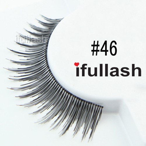 #46  6 or 12 pairs of ifullash 100% human hair Eyelashes- BLACK