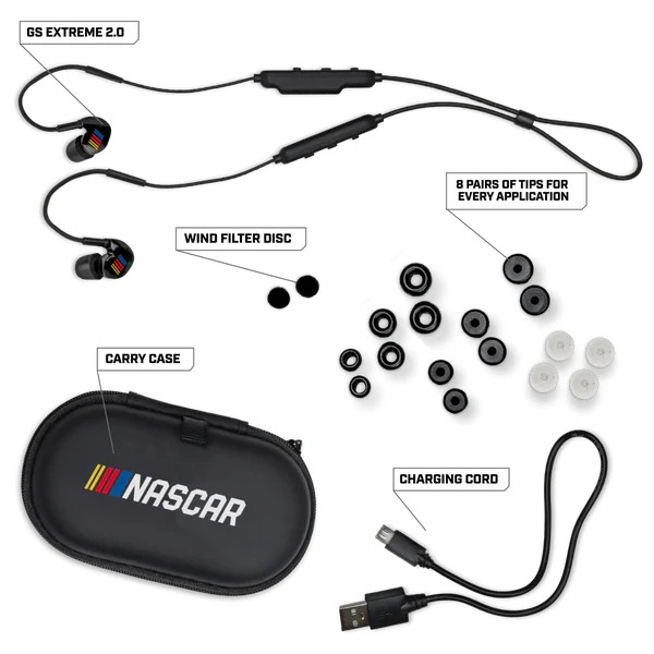 NASCAR AXIL GS Extreme 2.0 Hearing Protection Bluetooth Earbuds NEW open box