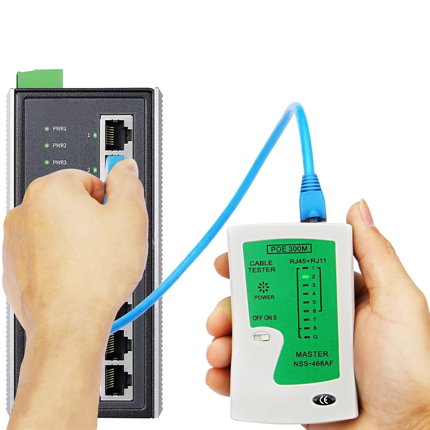High-Performance Ethernet Tester with Mini Stripper – Quick Continuity Check