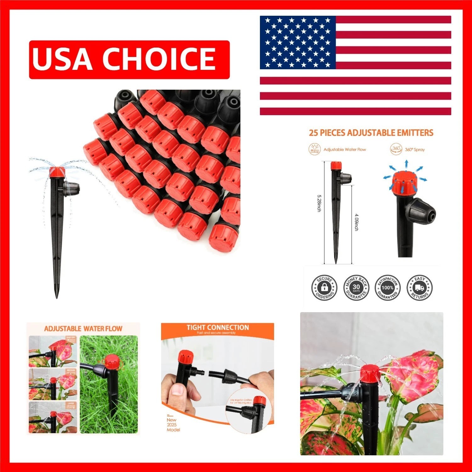Versatile Drip Irrigation Emitters - Adjustable Flow & Easy Installation