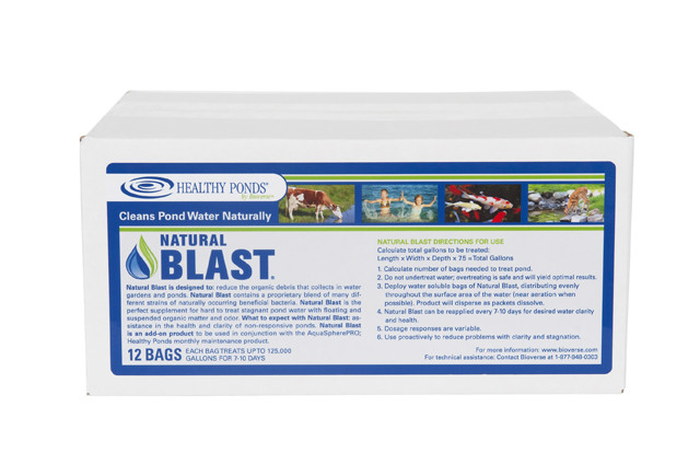 BIOVERSE HEALTHY PONDS #11004 BLAST 12 Packs (Each Pack treats up to125,000 gal)