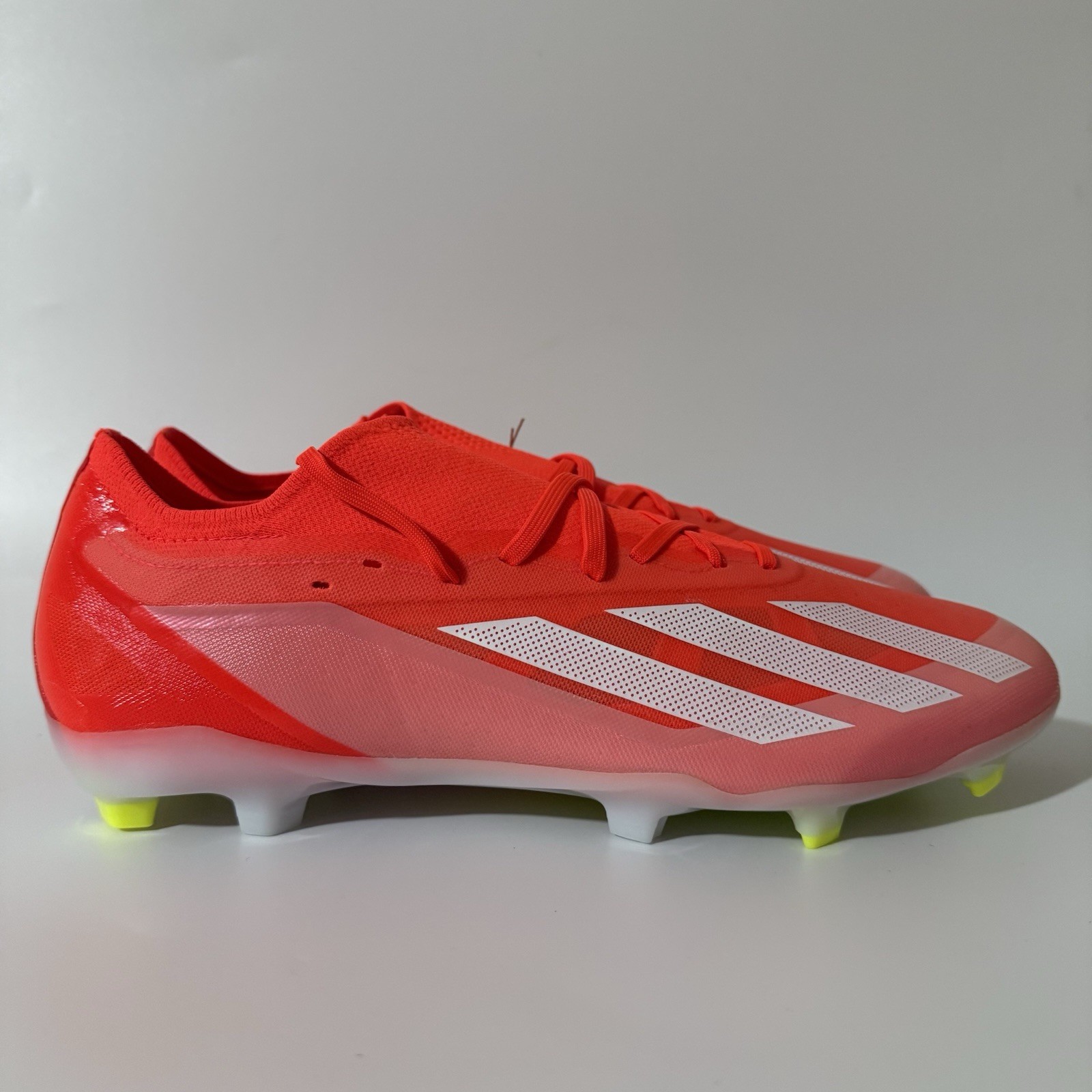 adidas $150 Mens 12 X CRAZYFAST PRO FIRM GROUND CLEATS Solar Red/Yellow IG0600