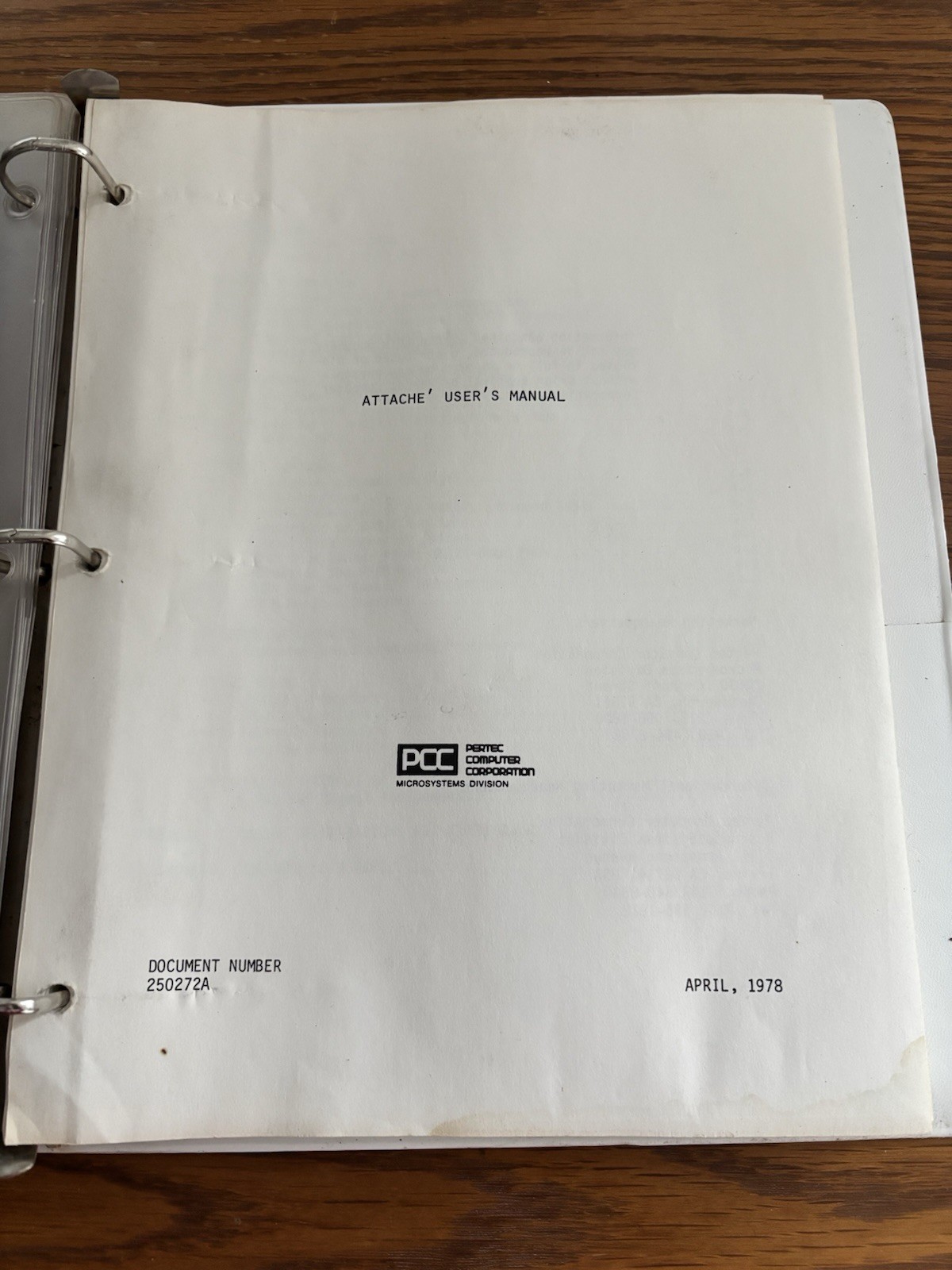 iCOM Attache S100 Computer Users Manual Pertec Binder Disk All Included