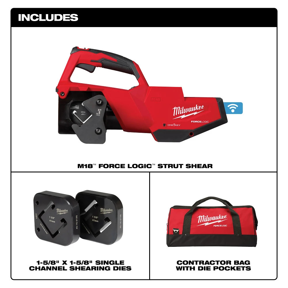 Milwaukee 2933-20 M18 18V FORCE LOGIC Single Channel Strut Shear - Bare Tool