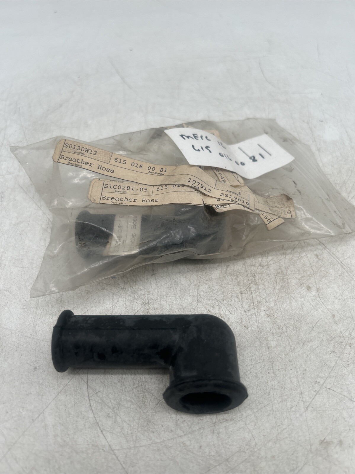 (2) Mercedes-Benz W115 OM616 head cover molded vent hose  A6150160081 MBO2