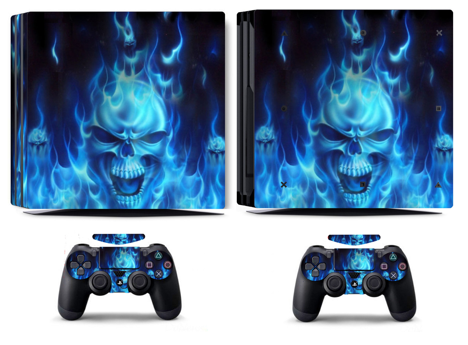 Blue Fire 256 Vinyl Skin Sticker Cover for Sony PS4 Pro PlayStation 4 Pro