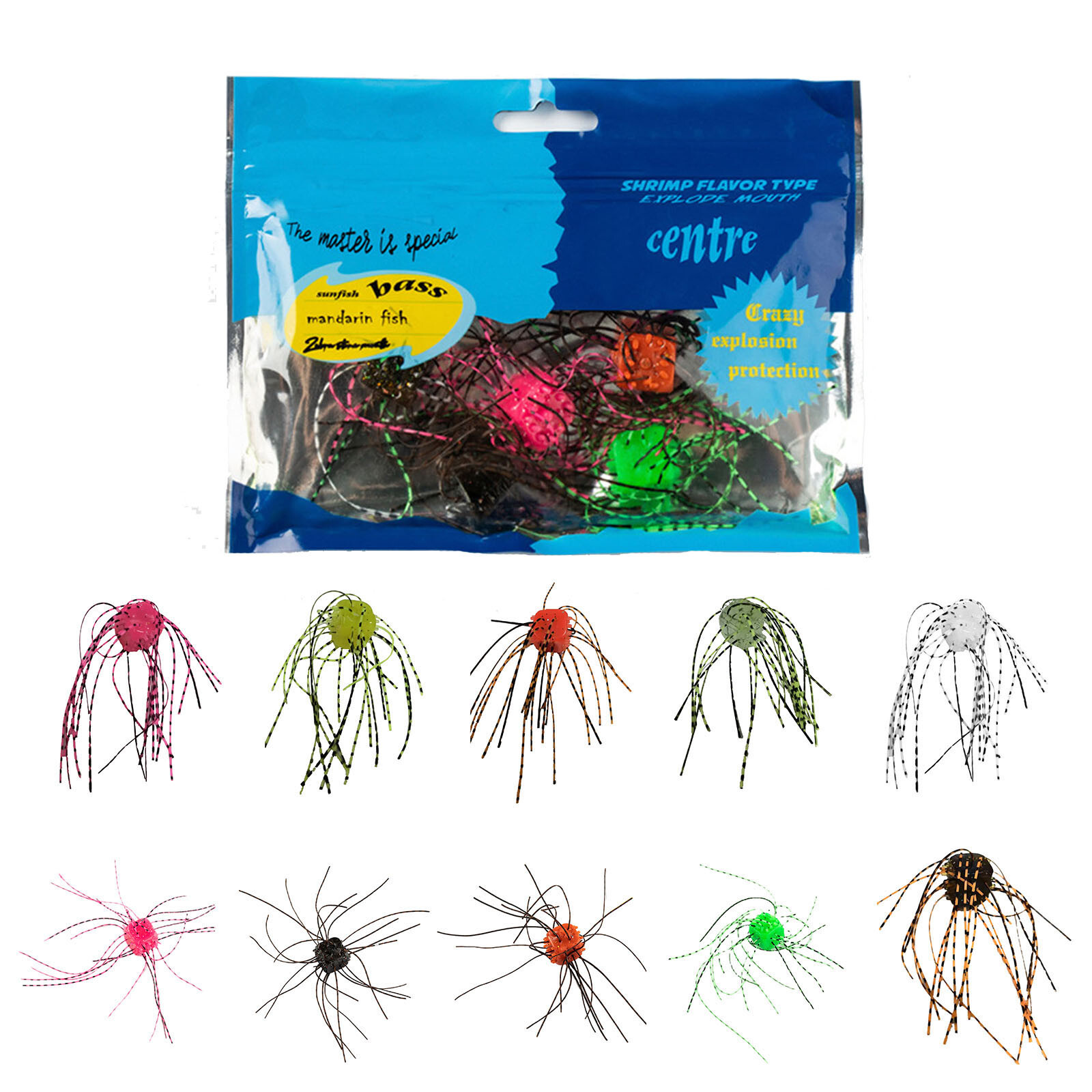 10PCS Fishing Lure Kit Dice Shaped Soft Fishing Bait PVC Fishing Lure Flexible