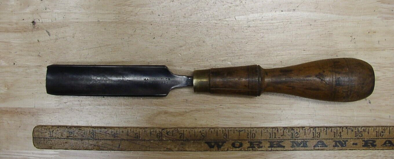 Antique Rare To Find JNO Cutler Pioneer Tang Gouge Chisel,1-1/4" X 14-5/8",VGC