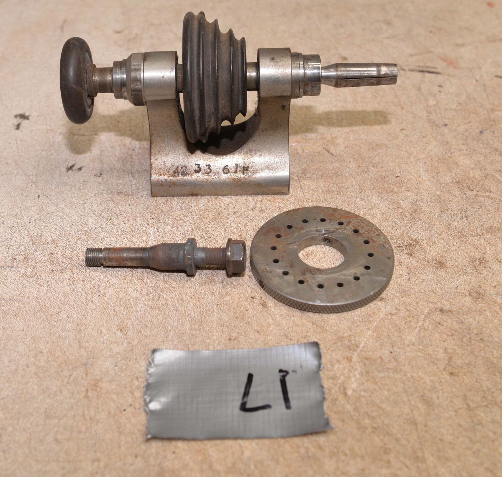 Antique watchmaker jeweler lathe pulley head stock Webster Whitcomb parts lot L1