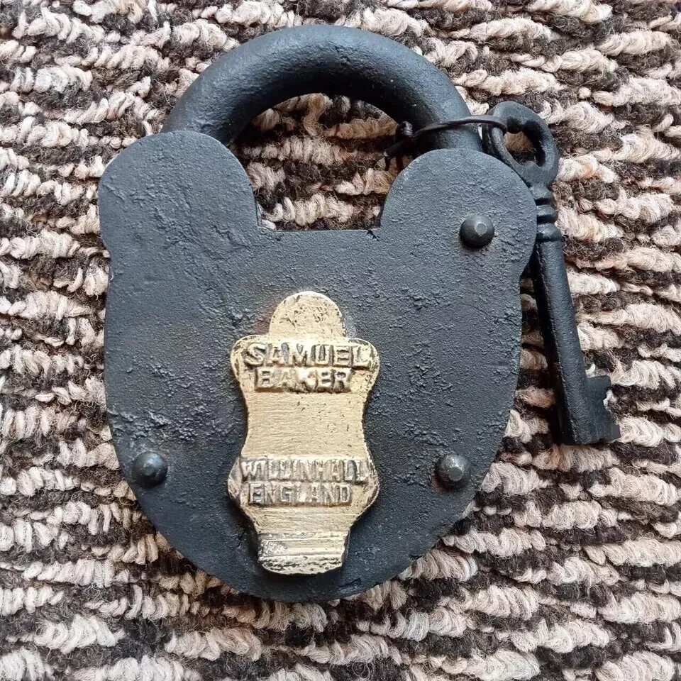Cast Iron Patina Padlock With Key Heavy Big Padlock Antique Style