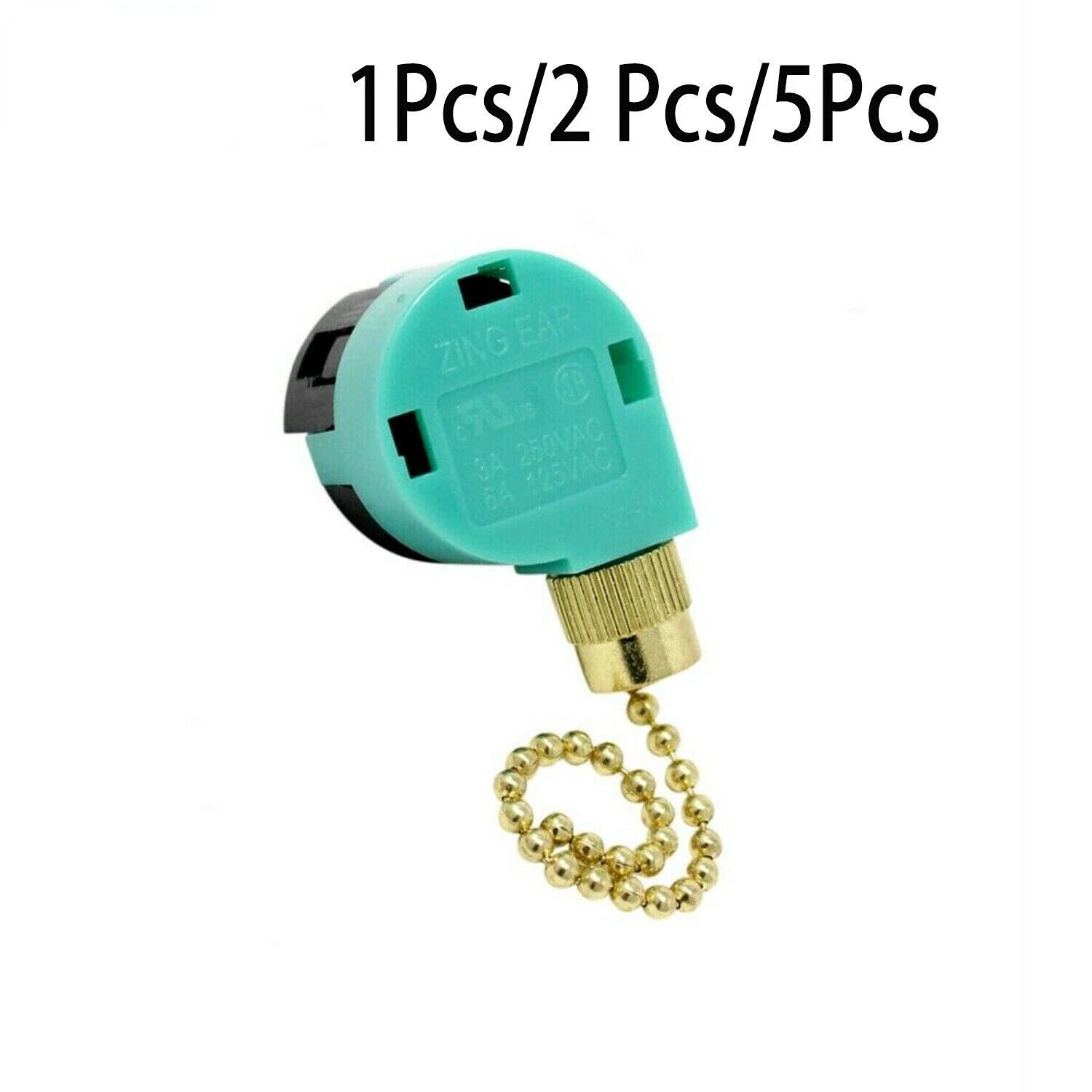 For ZING EAR ZE-268S6 Pull Chain Switch 4Wire 3 Speed Ceiling Fan Switch 6A 125V