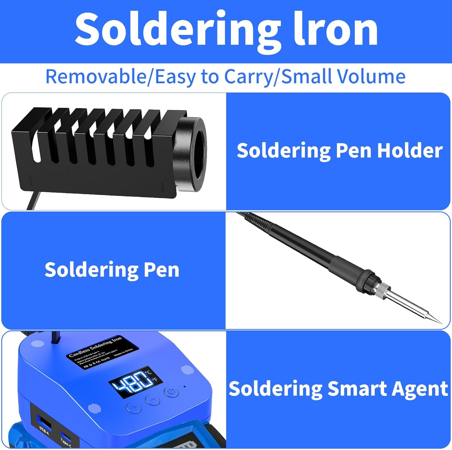 Cordless Soldering Iron for Kobalt 24V Battery,60W Portable Electric Soldering