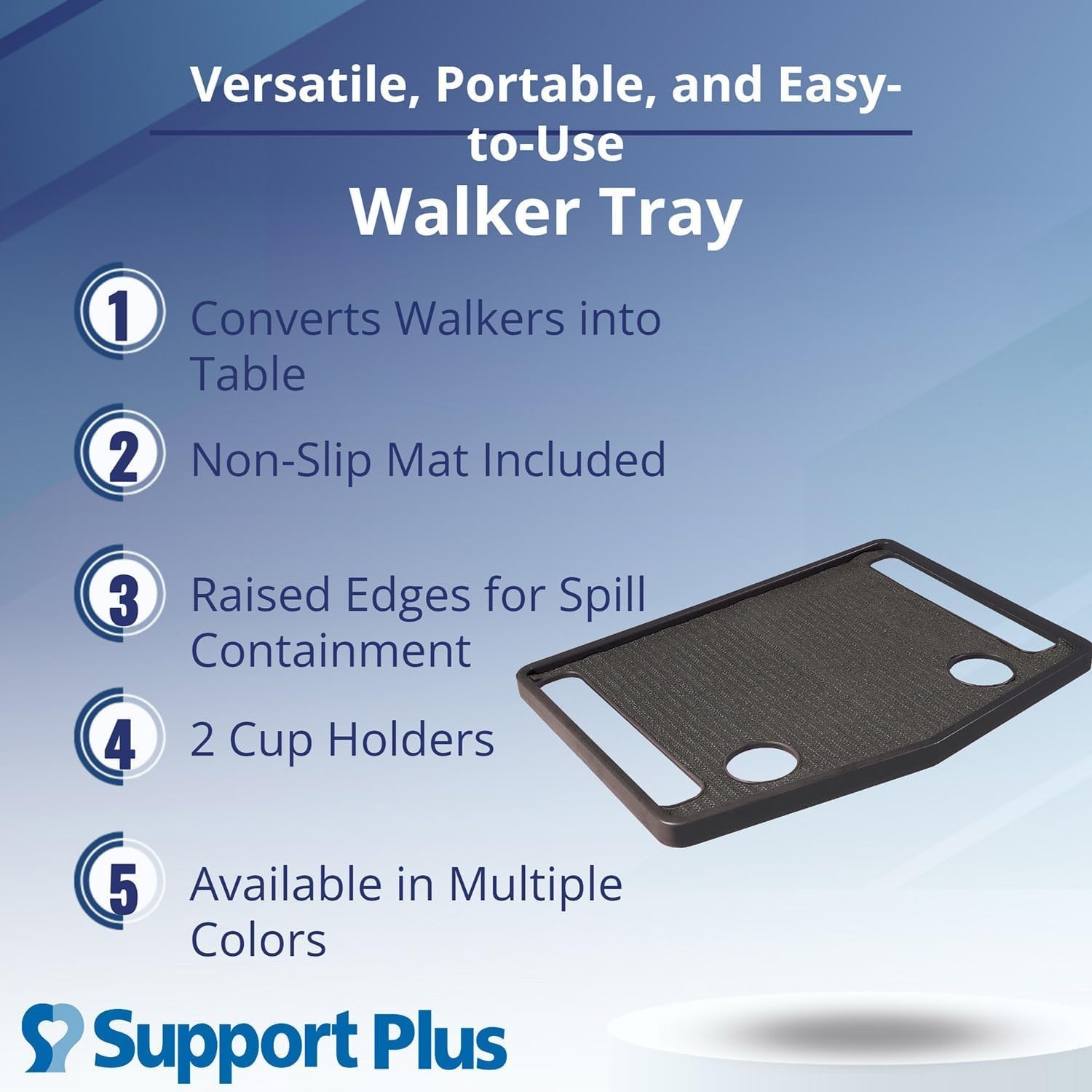 Versatile Non-Slip Walker Tray Table - Convenient Dining and Crafting Solution