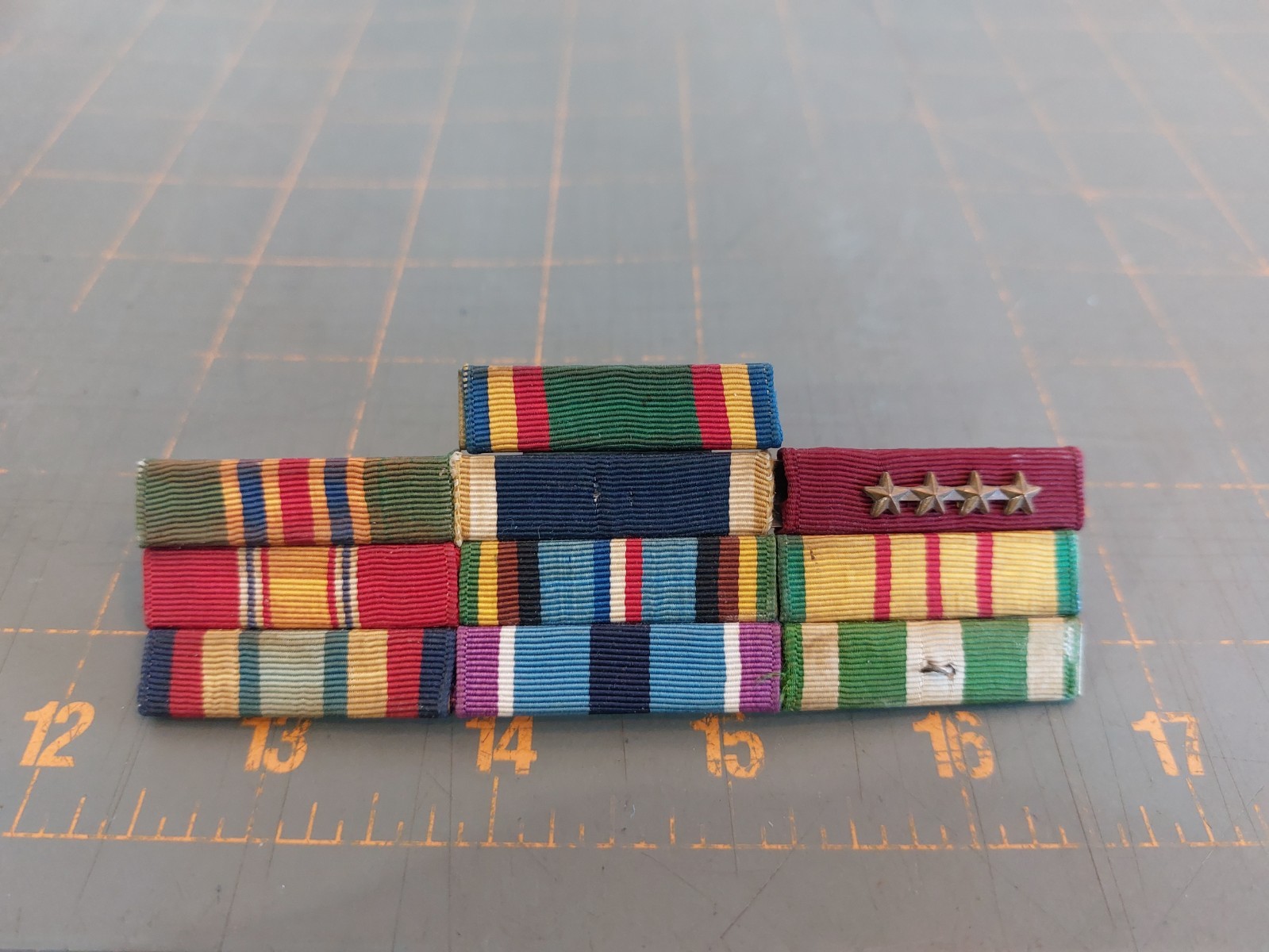Vintage U.S. MILITARY BAR Pin Set Lot 10 Campaigns 4 Stars