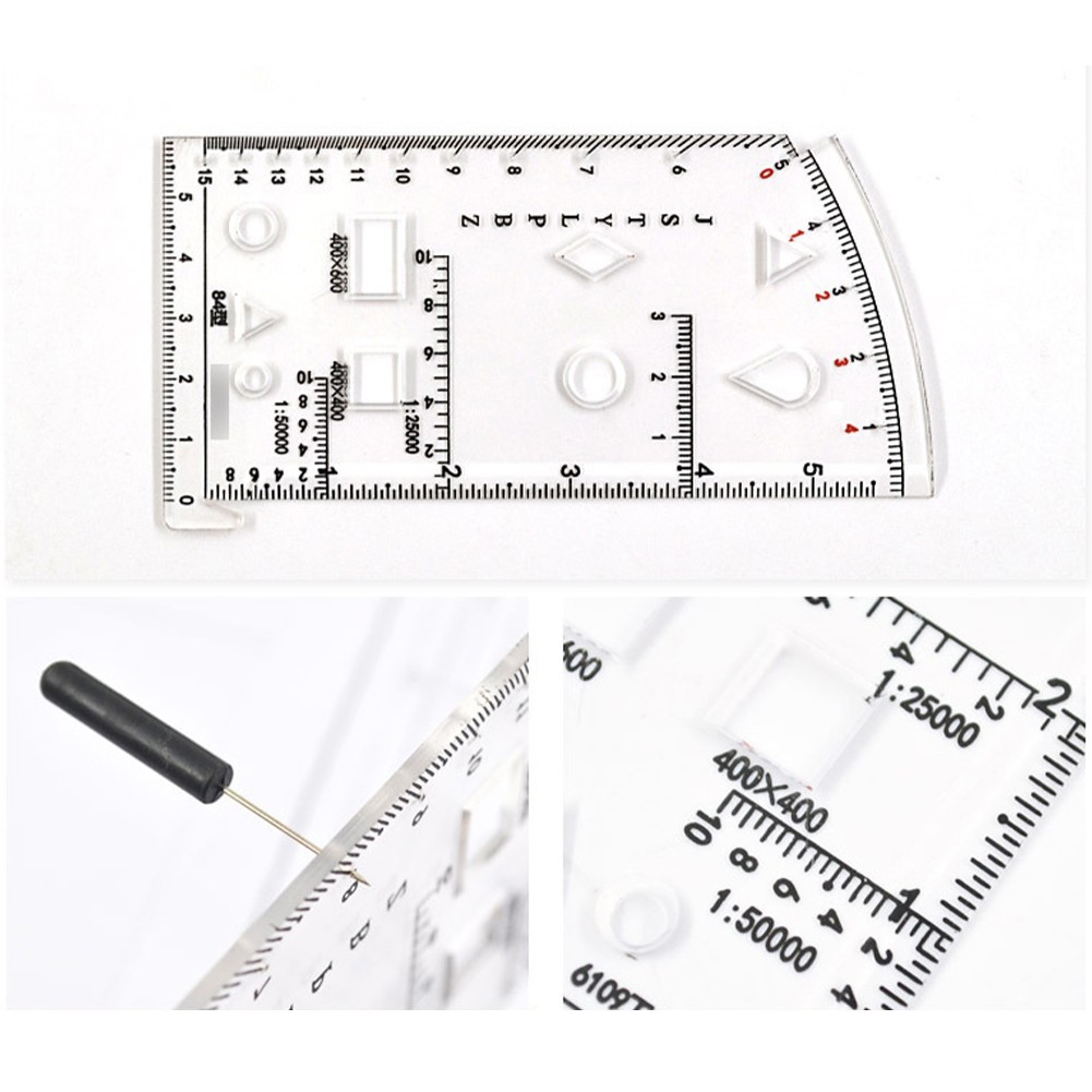 Geometry Drawing Template Ruler for Accurate Measurements and Calculations