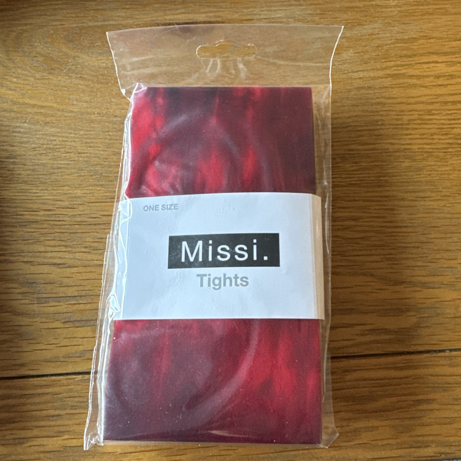 Missi Red & Black Effect Tights - One Size