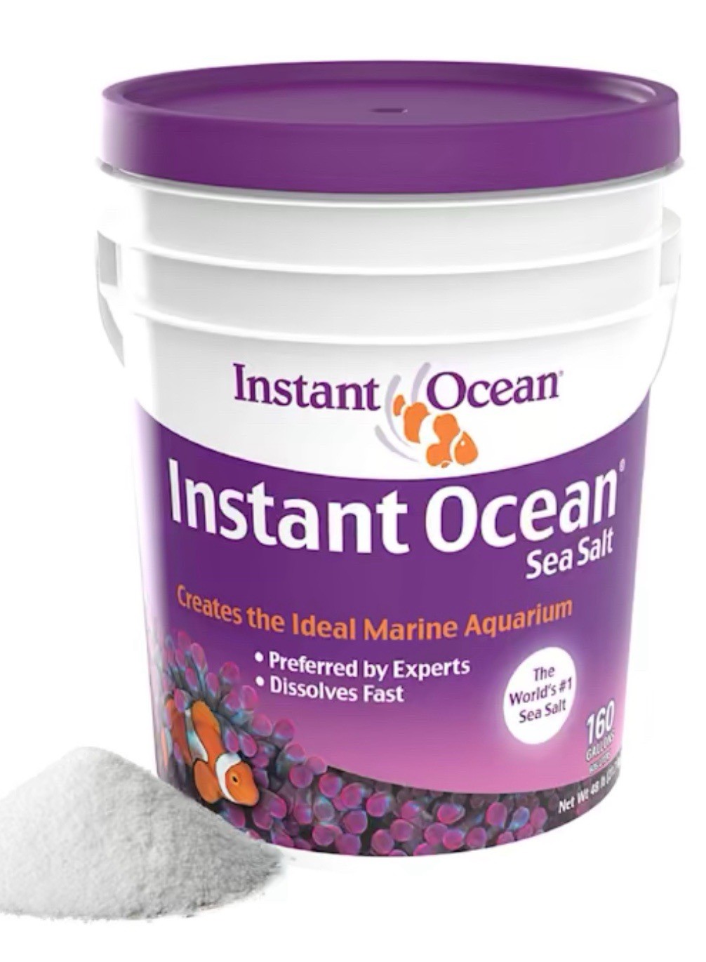 Instant Ocean Sea Salt 48 lb Bucket for making 160 gallons