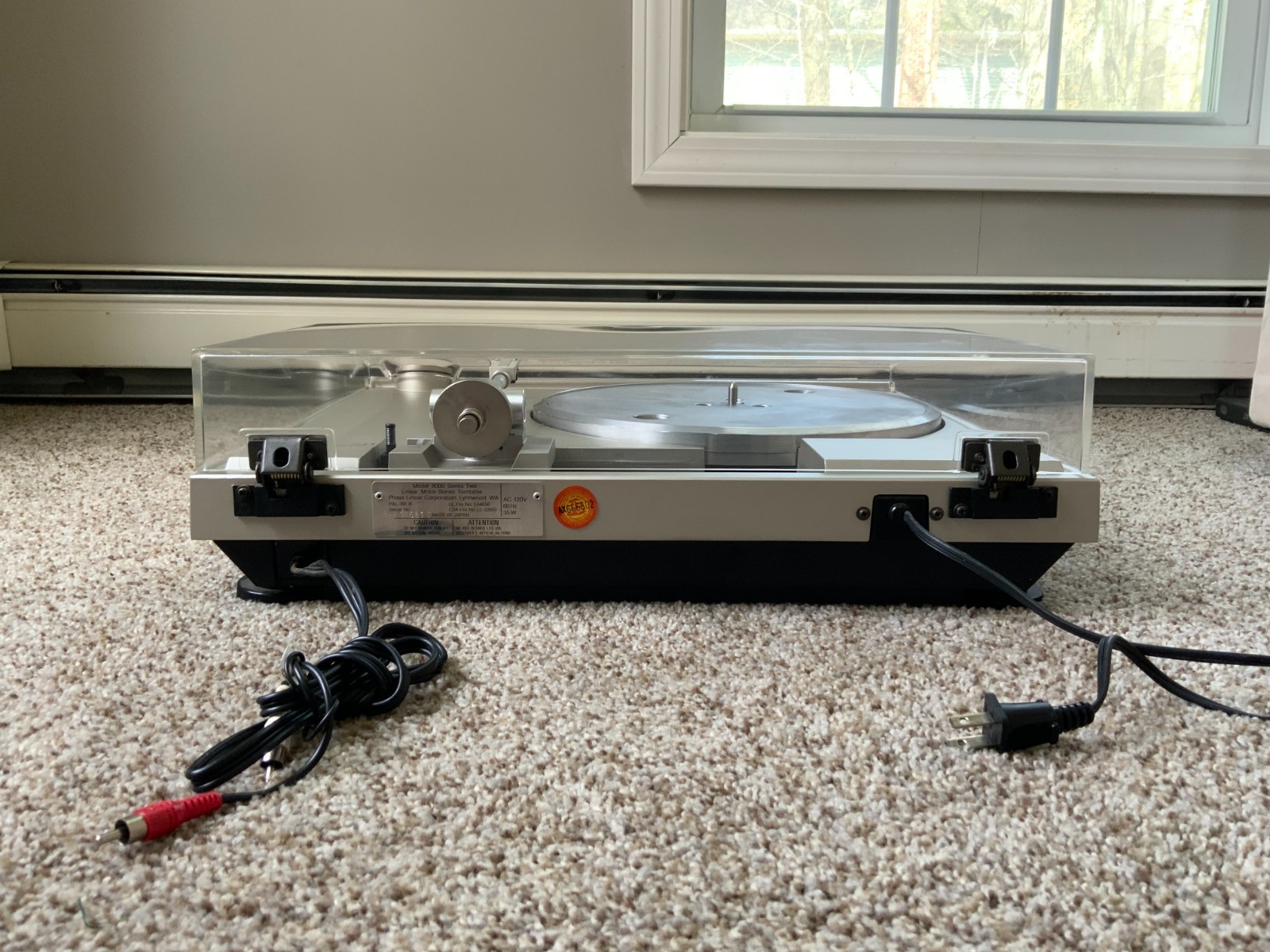 Phase Linear Model 8000 Linear Motor Turntable Series 2 - Untested - Powers On!