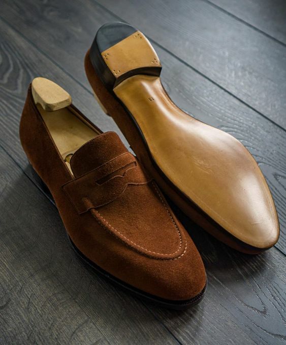 Handmade Brown Suede Moccasin Shoes for Men, Men Casual Wear Shoes, Loafer Shoes