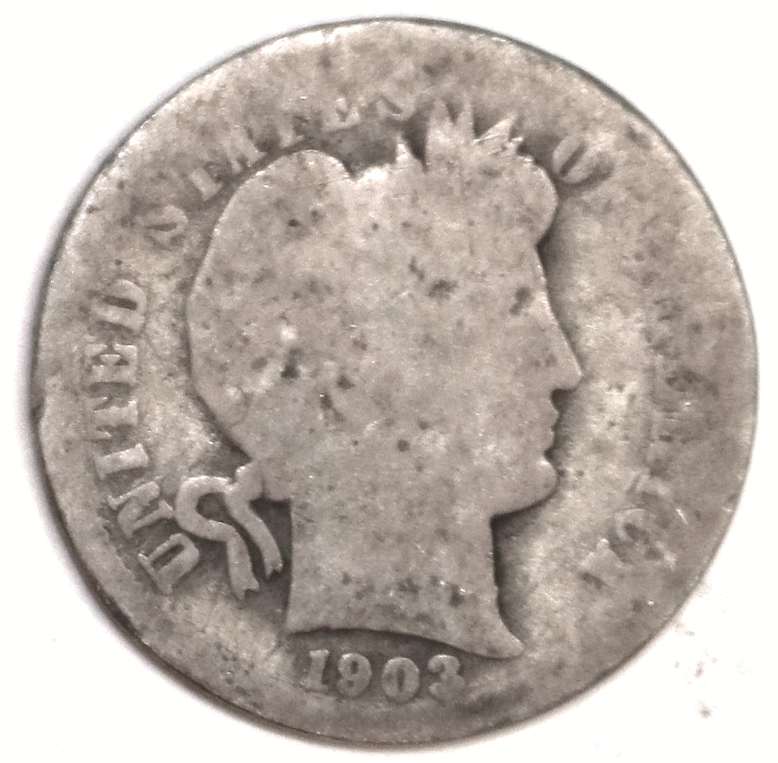 1903-O Barber Dime - About Good - #2433E FREE SHIPPING