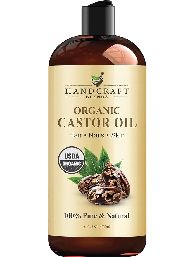 Handcraft Blends Organic Castor Oil 16 Fl Oz – 100% Pure Natural Hair & Body