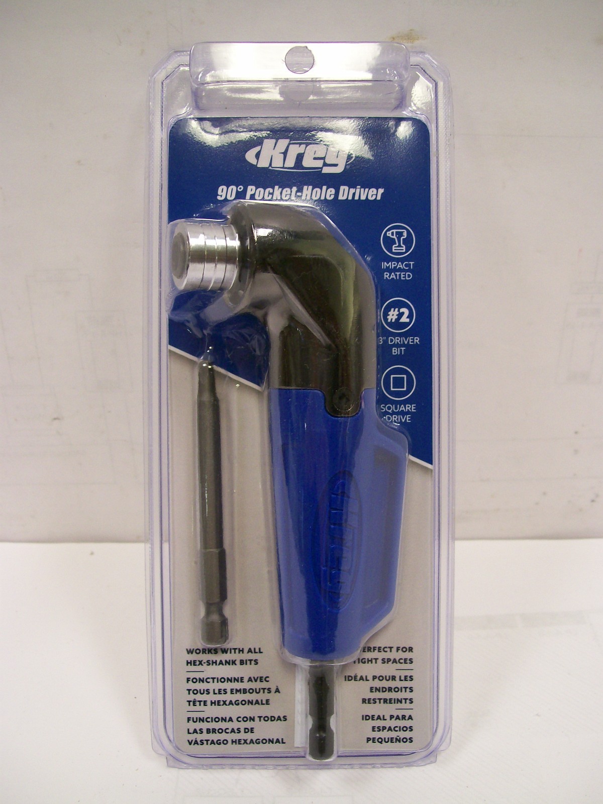 NEW UNOPENED Kreg 90 Degree Pocket Hole Driver Right Angle KDRV-90DG with Bit