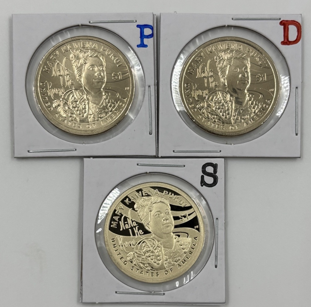 2025  PDS Sacagawea $1 MARY KAWENA PUKUI  Native American ⭐ READY 2 SHIP⭐