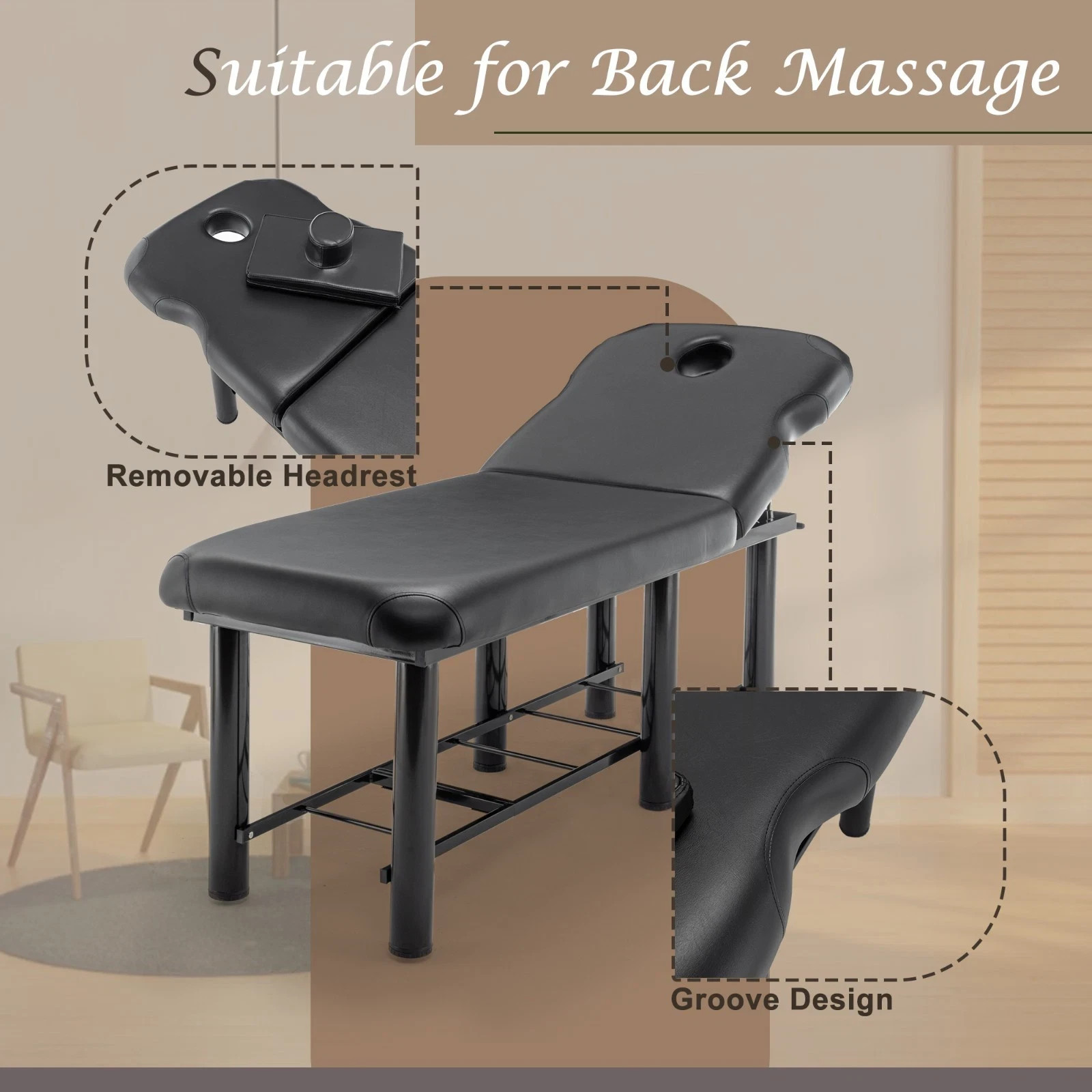 Professional Massage Therapy Table HeavyDuty Salon Beauty Bed Adjustable Backres