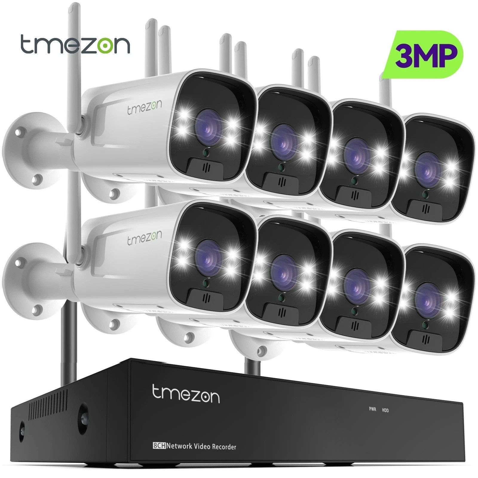 Wireless Home IP Camera CCTV System Outdoor 3MP  IP66 Waterproof