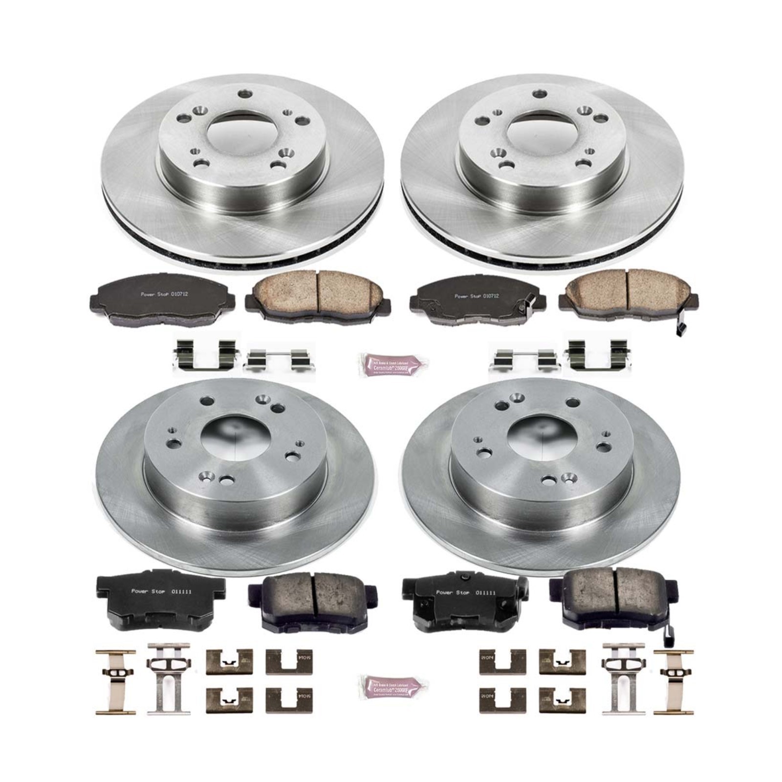 Power Stop KOE2385 Front / Rear 1-Click OE Replacement Brake Kit for 06-11 Civic