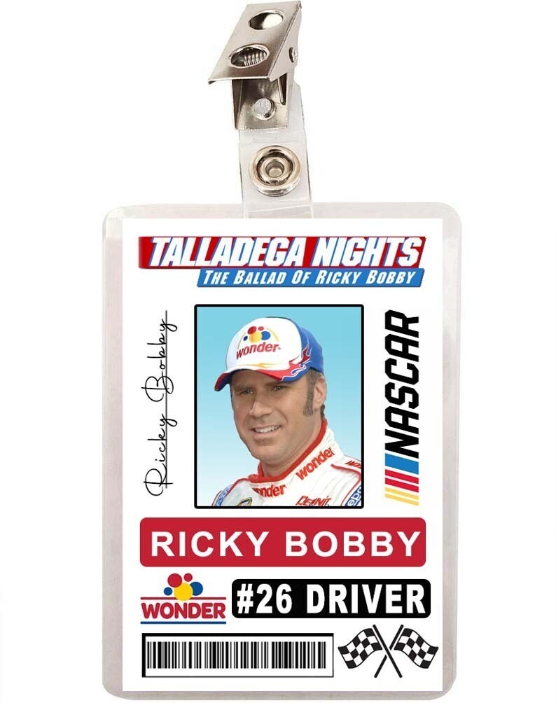 Talladega Nights Ricky Bobby Nascar Driver ID Badge