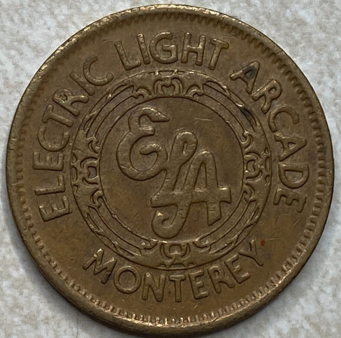 ELA Electric Light Arcade Monterey CA California Arcade Slot Token T5980